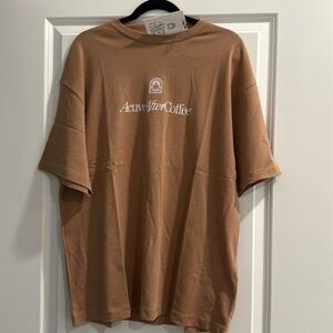 NWT Active After Coffee brown  Graphic T-Shirt sz l Mindfulness